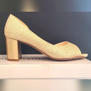 NWB Gold Block Heels